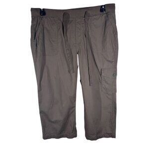 St. Johns Bay Cargo Capri Pants Women's Size Large Brown
